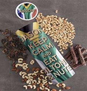 Personalised Keep Calm Biltong and Nut Tube