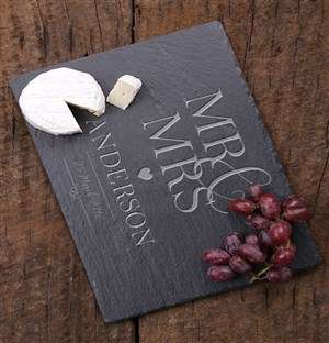Personalised Mr and Mrs Date Slate Board