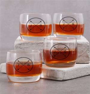 Personalised Couples Initials Whiskey Glass