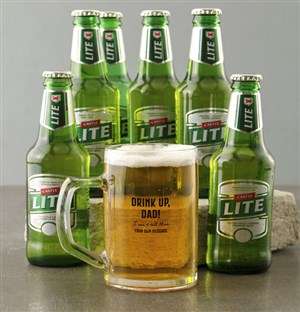 Personalised Drink Up Dad Beer Mug