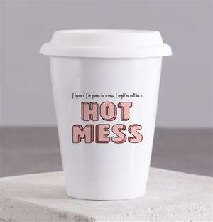 Personalised Hot Mess Ceramic Travel Mug