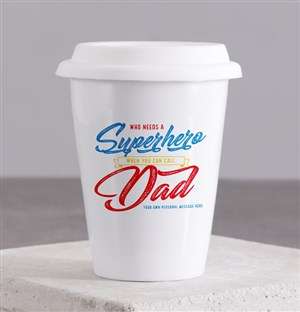 Personalised Superhero Dad Ceramic Travel Mug