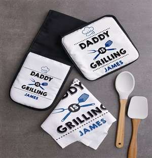 Personalised Daddy Grilling Kitchen Set