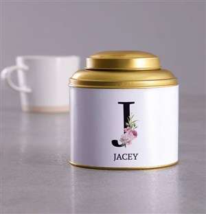 Personalised Gold Initial Tea Tin