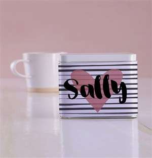 Personalised Heart White Tea Tin