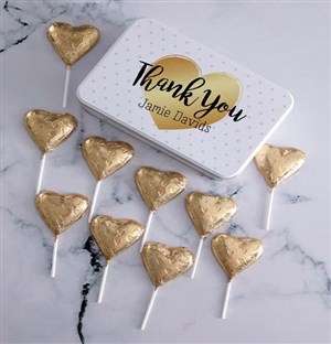 Personalised Thank You Chocolate Lolly Tin