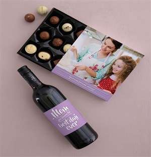 Personalised Best Day Ever Choc and Wine Combo