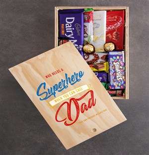 Personalised Superhero Chocolate Crate For Dad