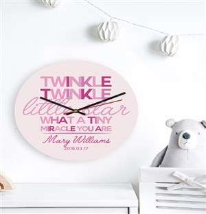 Personalised Pink Twinkle Clock