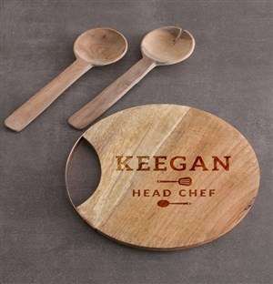 Personalised Head Chef Round Chopping Board