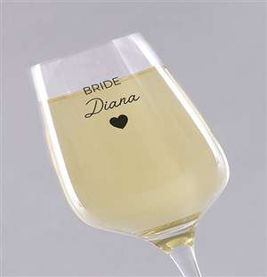 Personalised Bride Single Wine Glass
