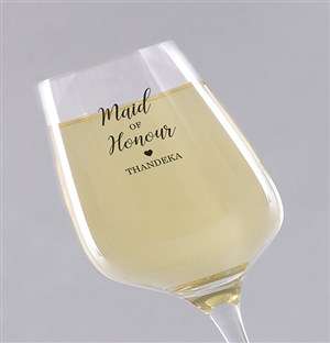 Personalised Maid Of Honour Single Wine Glass