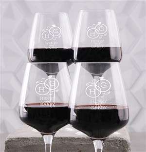 Personalised Wedding Wine Glass Set