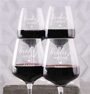 Personalised Bridesmaid Wine Glass Set