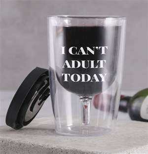 Personalised Adult Today Travel Wine Glass