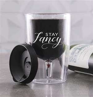 Personalised Stay Fancy Travel Wine Glass