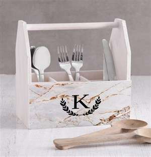 Personalised Marble Utensil Holder