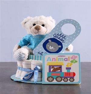 Personalised Baby Boy Nappy Cake