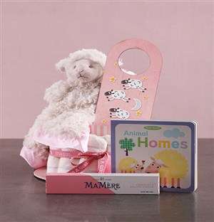 Personalised Lamb Baby and Mommy Nappy Cake Pink