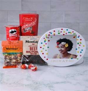 Personalised Photo Polka Dot Gourmet Tin