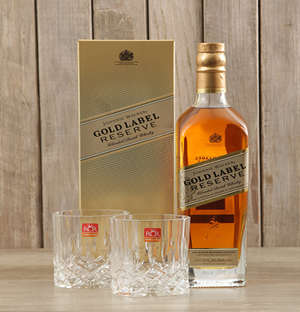 Johnnie Walker Gold and Crystal Glasses