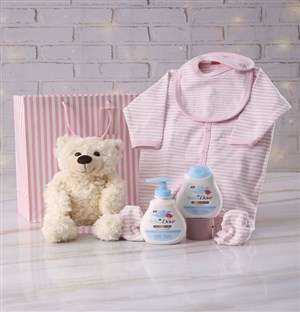 Baby Girl and Bear Gift Set