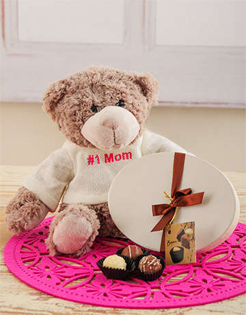 Teddy and Chocolates for Mom Gift
