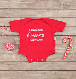 I Saw Mommy Christmas Onesie