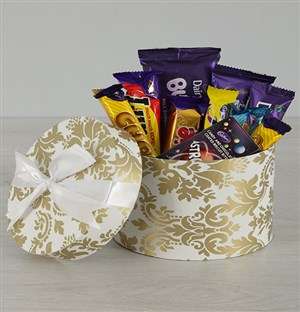 White and Gold Cadbury Hat Box