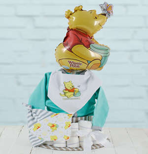 All Dressed Up with Winnie The Pooh Nappy Cake
