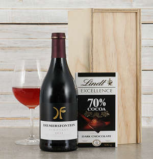 Diemersfontein Pinotage and Lindt Crate