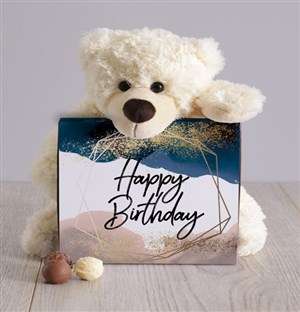 Glitter And Watercolour Birthday Teddy Hamper