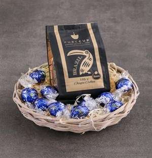 Coffee and Lindt Blue Basket