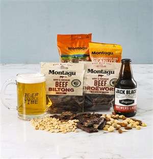 Beer O clock Biltong Nuts and Beer Glass Gift