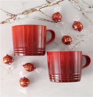Le Creuset Cappuccino Cherry Mug Hamper