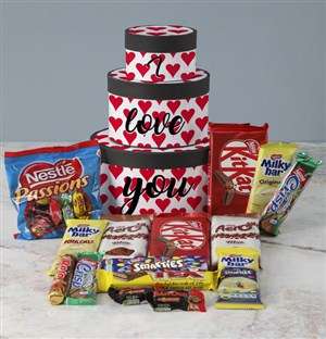 I Love You Wrap Around Chocolate Tower Box