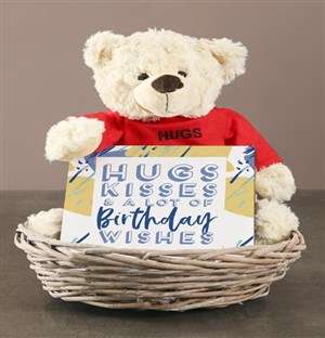 Hugs Teddy with Nougat and Basket