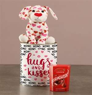 Puppy Teddy Hugs And Lindt Kisses In Tin