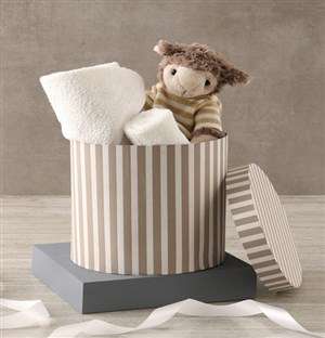 Sheep And Baby Bath Time Hat Box Hamper