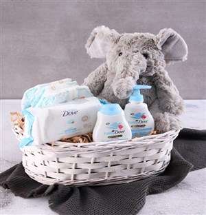 Elephant Plushie Nappy Basket