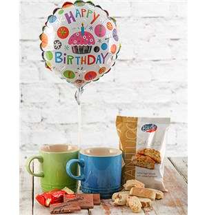 Le Creuset Mugs with Snacks and Balloon