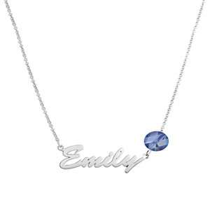 MeMi Identity Silver Birthstone Sapphire Necklace