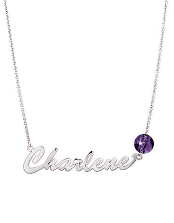 MeMi Identity Birthstone Amethyst Crystal Necklace