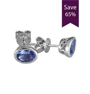 Sterling Silver Tanzanite Studs Earrings 1.75ct