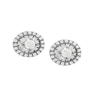 9KT White Gold 0,18ct Diamond Earrings