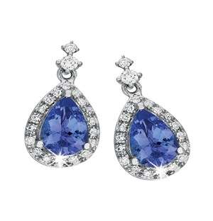 9KT White Gold 0.78ct Pear Shape Drop Earrings