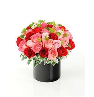 Flower Vase Romantic Rose Mix