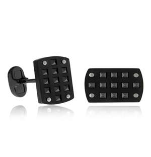 ARZ Steel Black Stainless Steel Gents Cufflinks