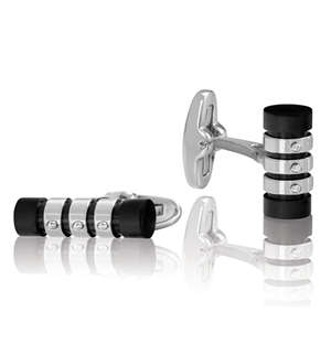 ARZ Steel Two Tone Tube Shaped Cufflinks