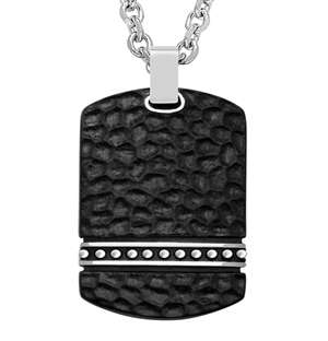 ARZ Steel Black Dog Tag Pendant